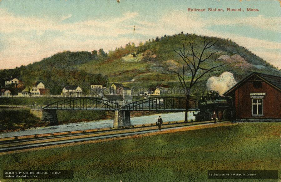 Postcard: Railroad Station, Russell, Massachusetts